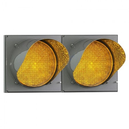 Светофор светодиодный сдвоенный  Т.7.д.2 300мм с желтым излучателем